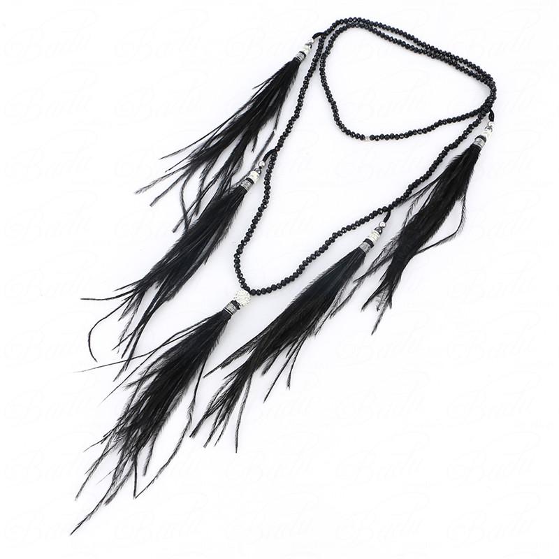 800x800 badu ribbon long necklace lace up vintage ostrich feather layered