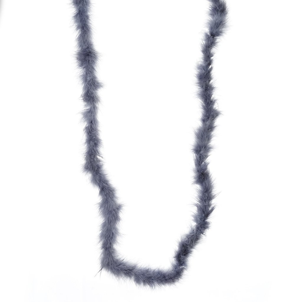 1024x1024 Deluxe Marabou Ostrich Feather Boas, Color Charcoal Pewter, Size