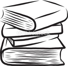 236x228 Hand Drawn Vector Drawing Of A Stack Of Four Books Black