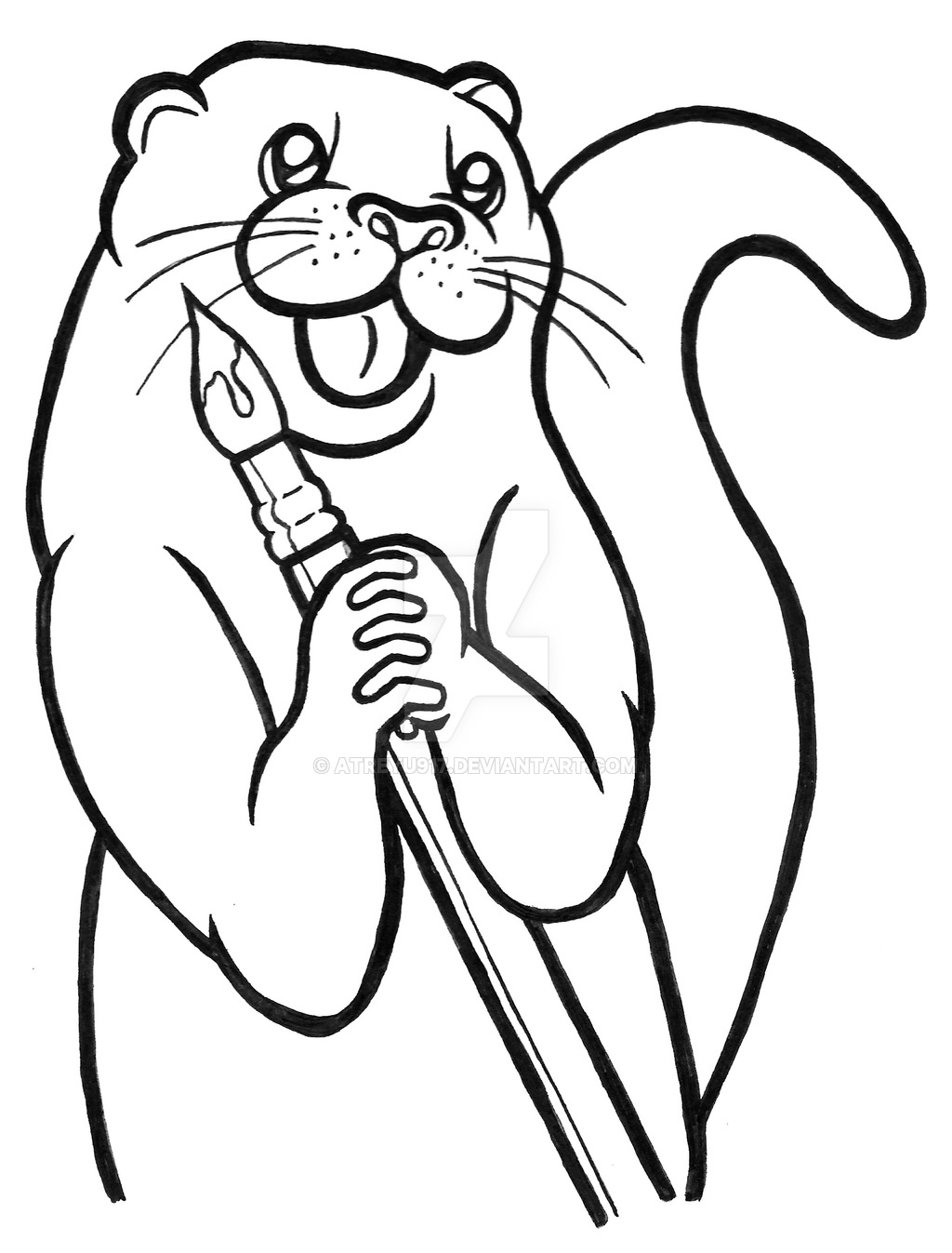 1024x1347 Otter Line Art