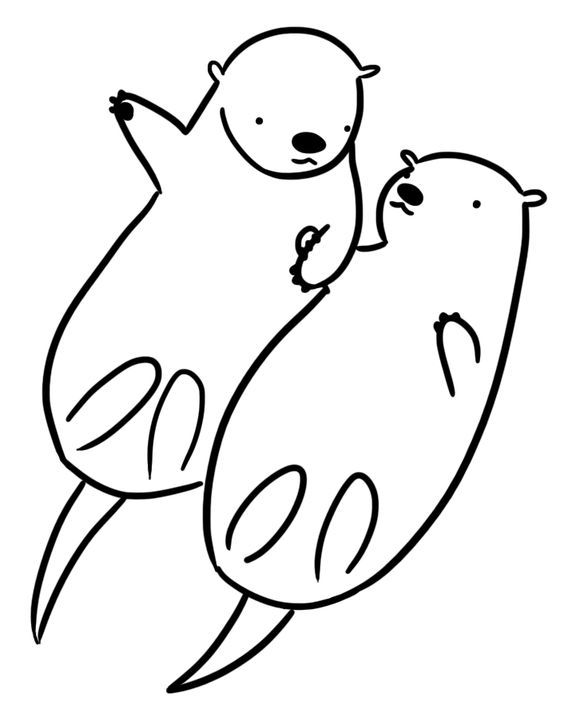 564x712 Otter Lineart Vector For Free Download