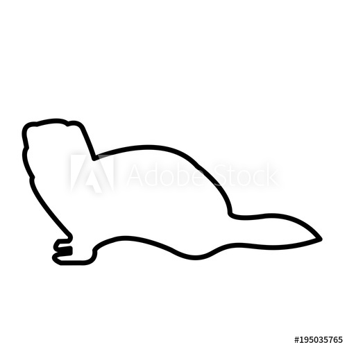500x500 Ferret Silhouette Outline On White Background