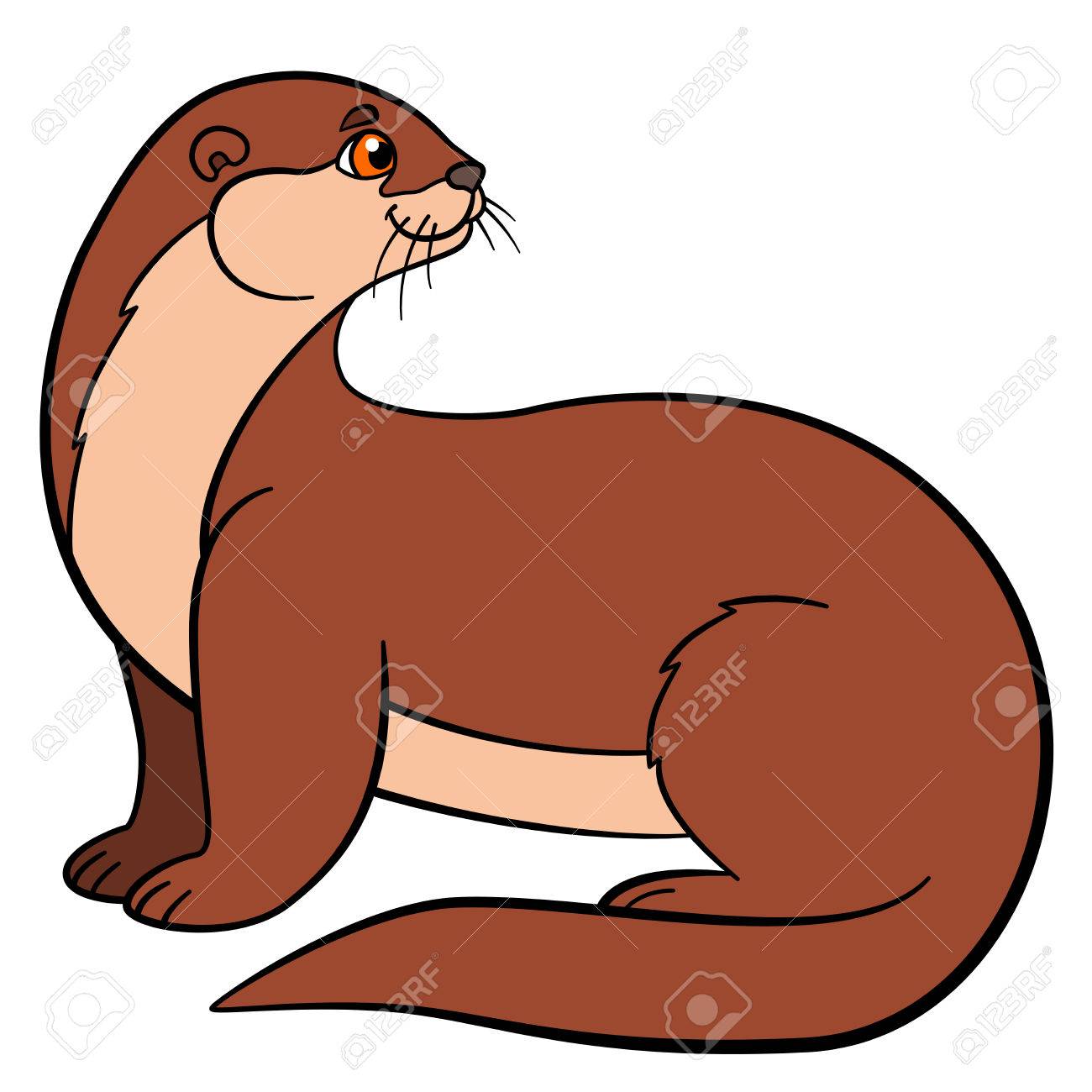 1300x1300 Cute Otter Cartoon