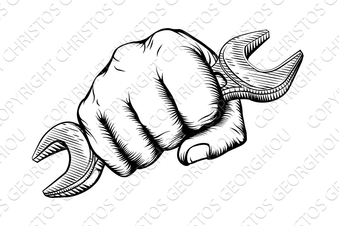 1160x772 Wrench Drawing Free Download