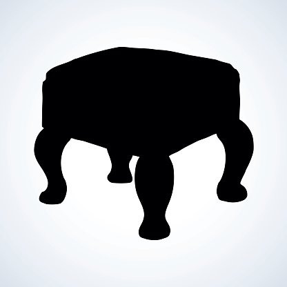 416x416 vector ottoman on curved legs premium clipart