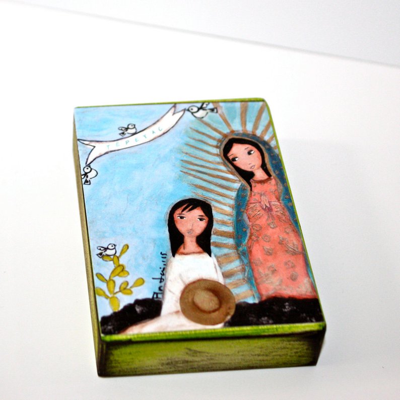 794x794 our lady of guadalupe with juan diego aceo giclee print etsy