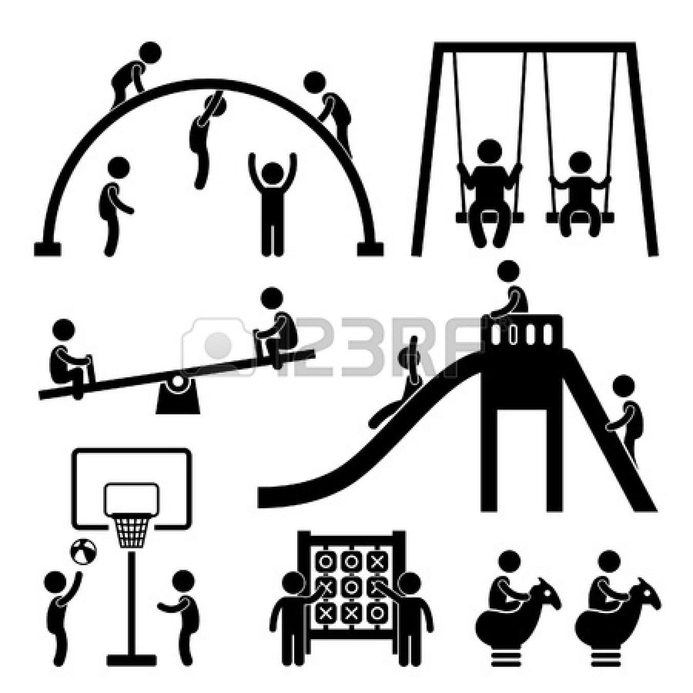 1350x1350 stock photo ensemble playground, playground slide, pictogram