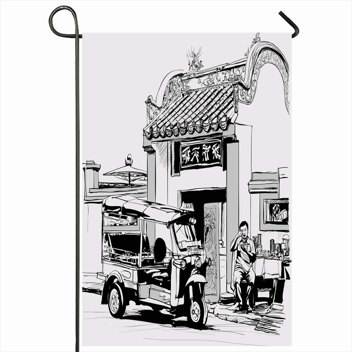 1200x1200 Ahawoso Outdoor Garden Flags Inch Rickshaw