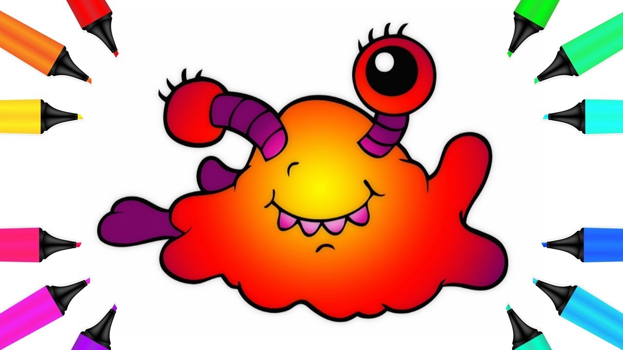 1280x720 Funny Creature From Outer Space Drawing And Coloring