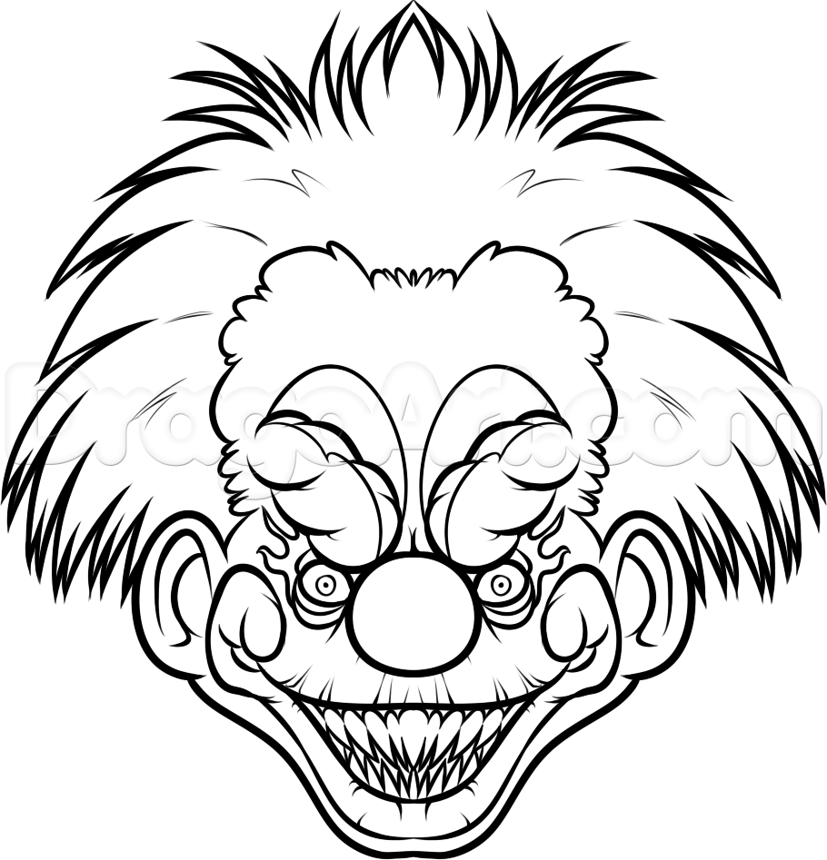 910x947 How To Draw A Killer Klown, Step