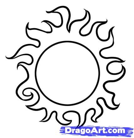 427x440 How To Draw A Sun, Step