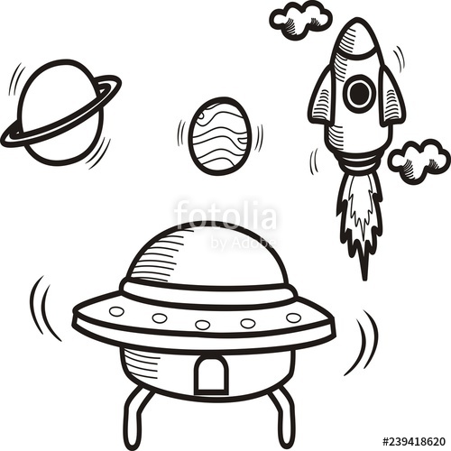 500x500 Outer Space Hand Drawn Sketch Stock Image And Royalty Free