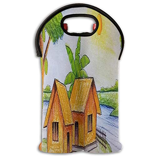 500x500 wine bag scenery for drawing bottle red wine tote