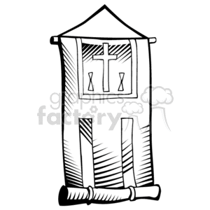300x300 Drawing Of A Church Banner Clipart Royalty Free Clipart