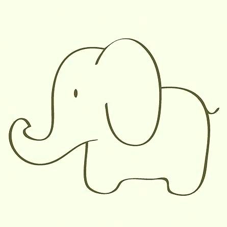 445x445 Elephant Drawing Outline Elephant Outline