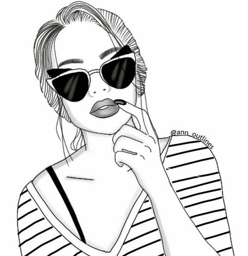 500x516 Draw, Girl, And Outline Image Planner Art Tumblr Outline