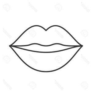 300x300 Photostock Vector Kiss Linear Icon Thin Line Illustration Woman S