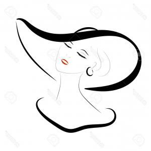 300x300 Portrait Of Glamourous Woman Sketching Face Vector Clipart Lazttweet