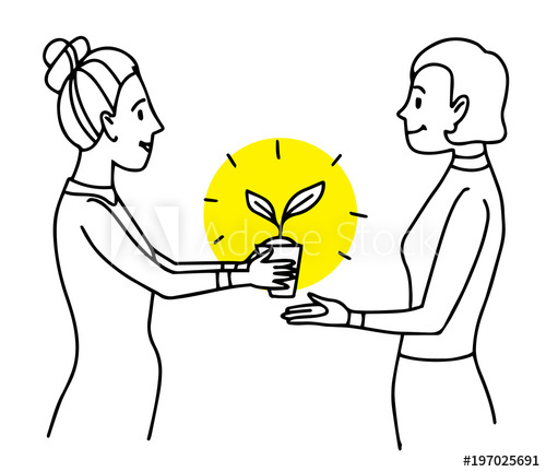 500x432 Woman Giving A Pot With Plant To Another Woman Lifestyle