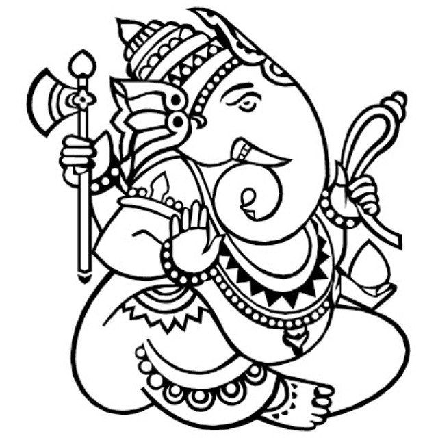 Outline Drawing Of Lord Ganesha