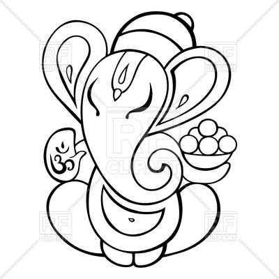 400x400 Outline Of Lord Ganesha Vector Image Of Plants And Animals