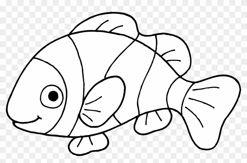 840x554 Outline Of Clown Fish, Hd Png Download