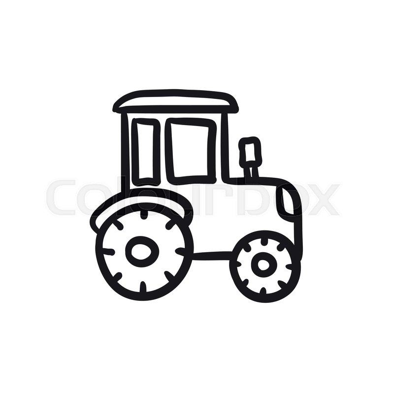 800x800 Tractor Sketch Icon For Web, Mobile Stock Vector Colourbox