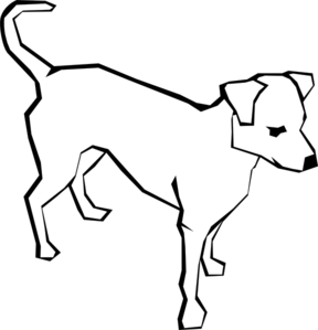 288x299 Dog Outline Animal Clip Art