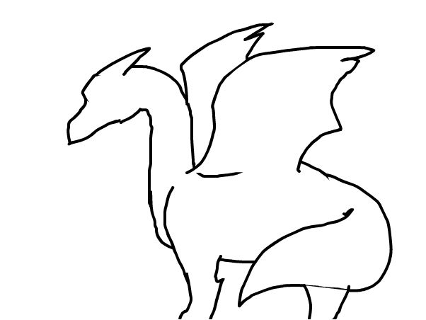 602x452 Dragon Outline