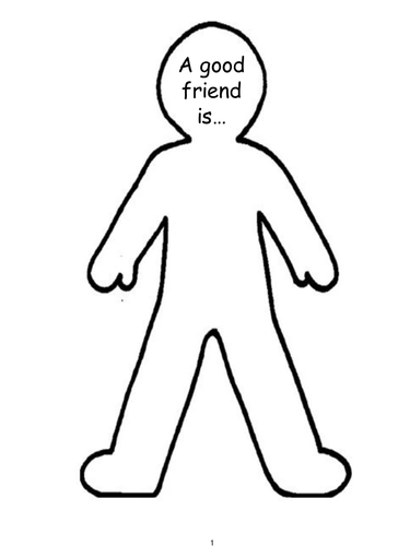 375x500 Good Friend Display Activity Back To School Person Outline