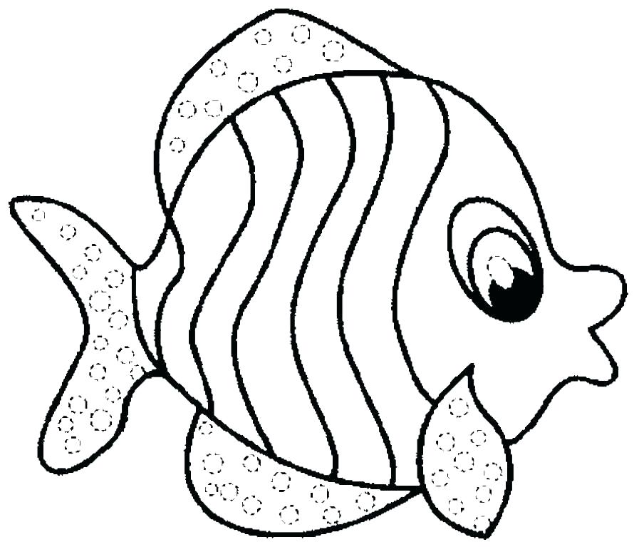 890x767 Fish Outline Drawing Tropical Fish Outline Drawing