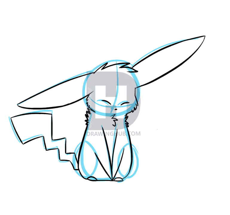 769x720 How To Draw A Simple Pikachu, Step