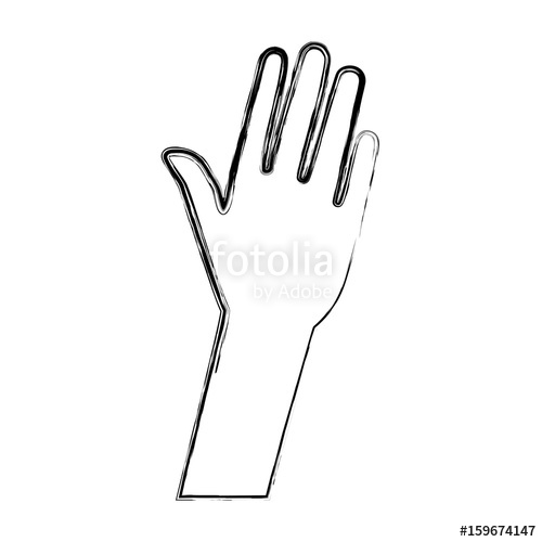 500x500 Outstretched Hand Icon Over White Background Vector Illustration