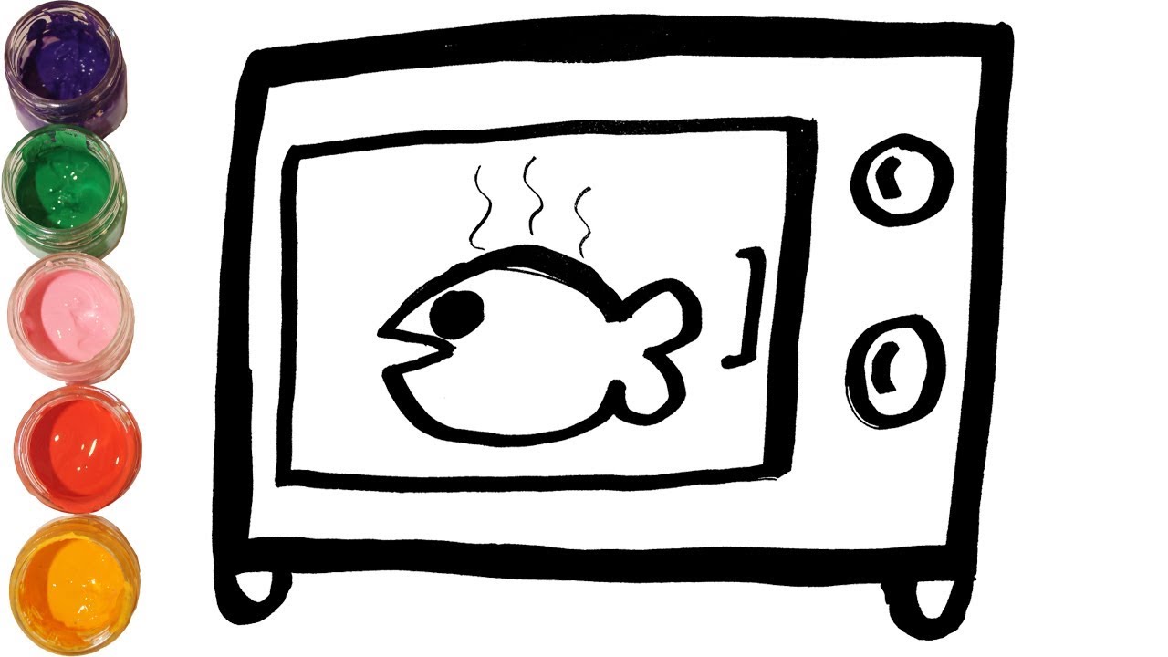 1280x720 Microwave Oven Coloring And Drawing For Kids, Toddlers