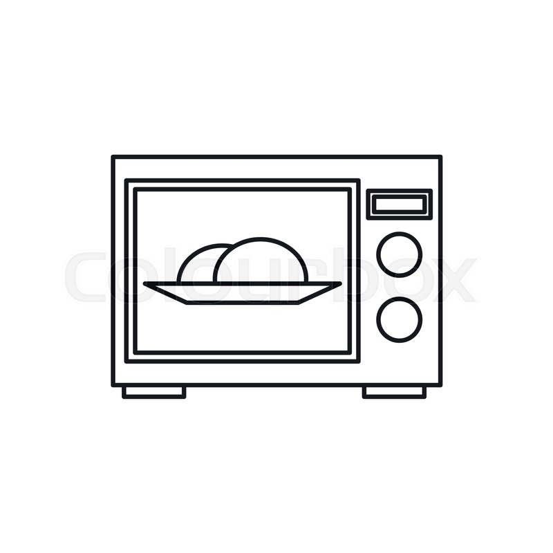 800x800 Microwave Oven Icon In Outline Style Stock Vector Colourbox