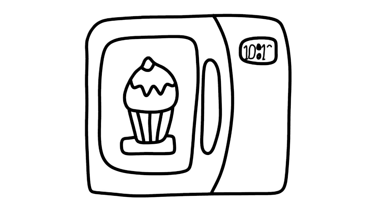 1280x720 Toy Microwave Oven Drawing And Coloring For Kids Easy Art Drawing
