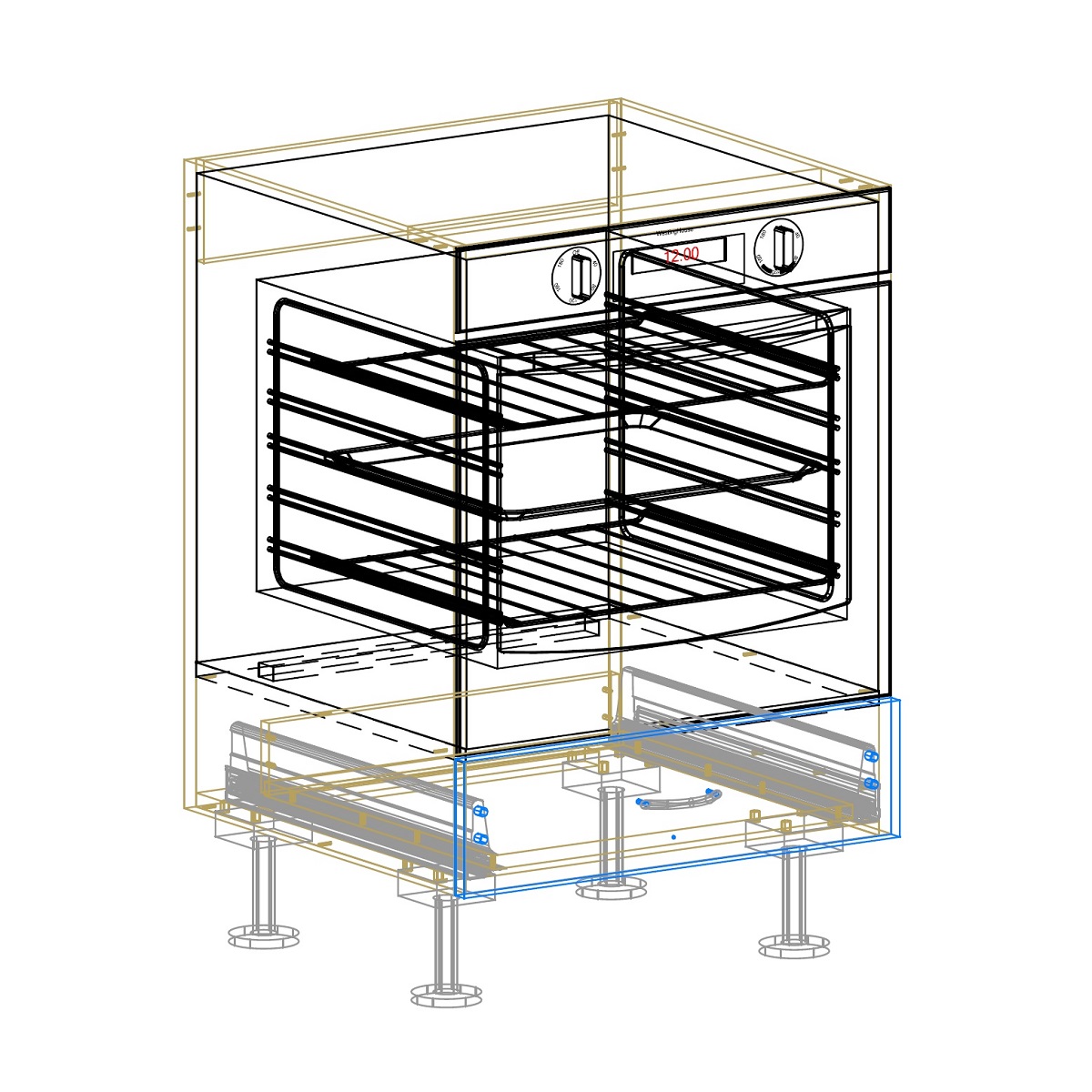 1200x1200 Under Bench Oven Cnc Cabinets