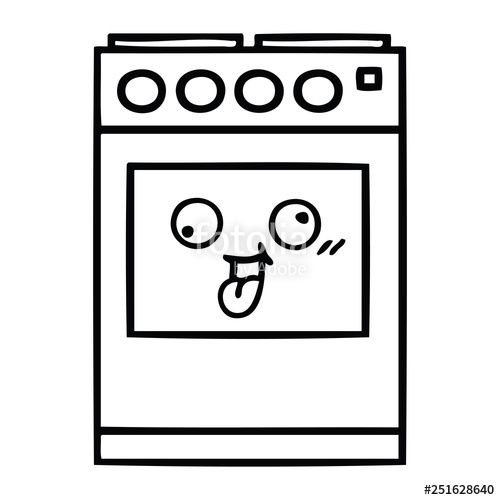 500x500 Line Drawing Cartoon Kitchen Oven Stock Image And Royalty Free