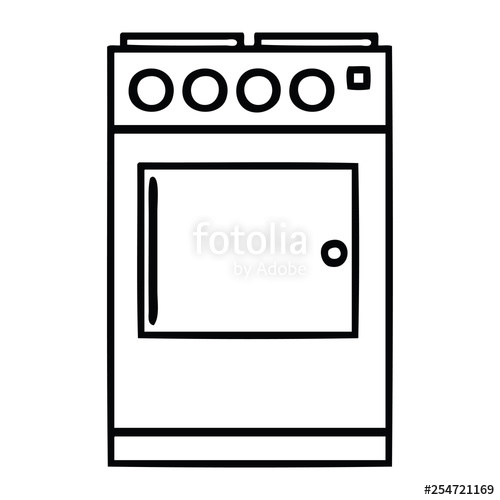 500x500 line drawing cartoon oven and cooker stock image and royalty free