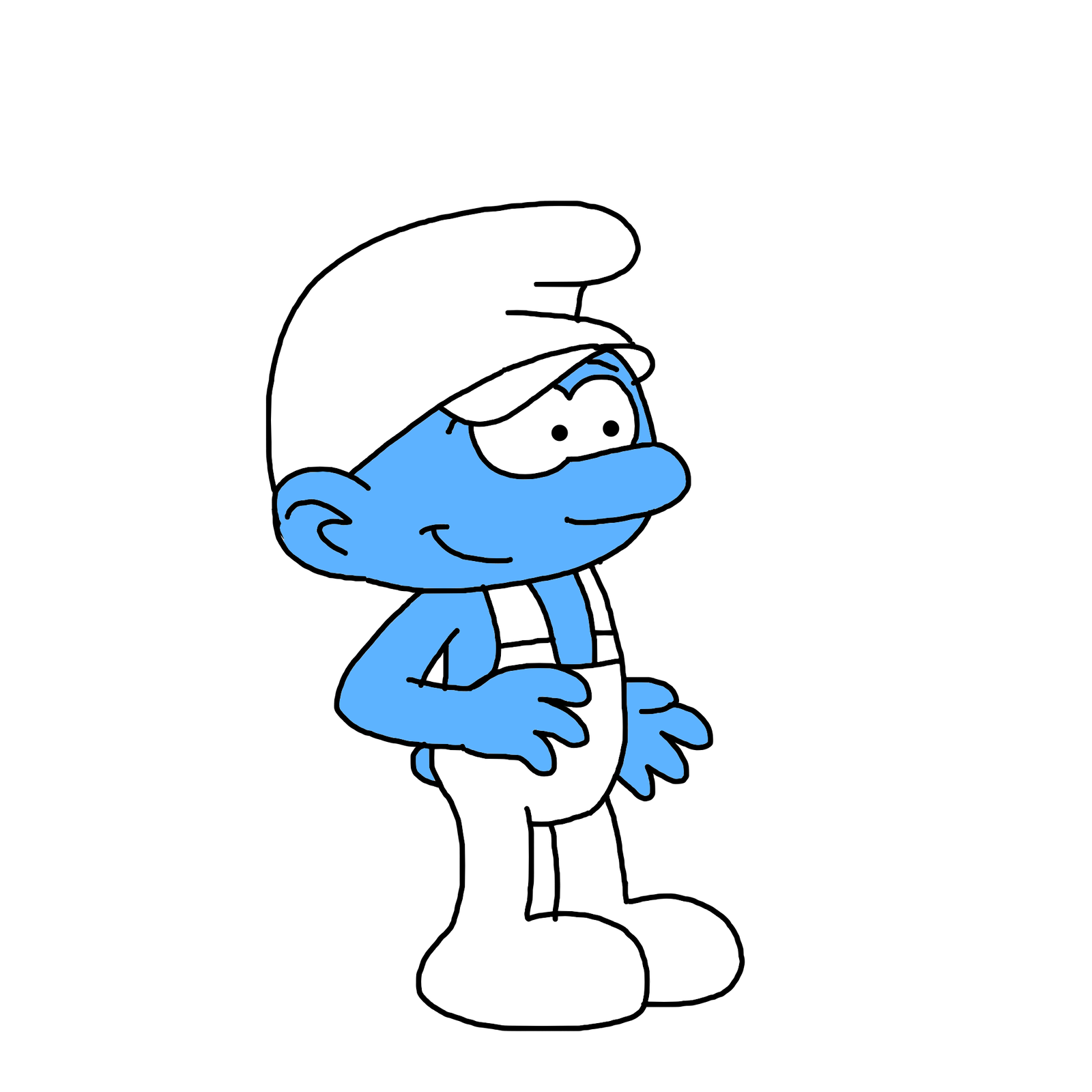 1600x1600 Handy Smurf In White Overalls