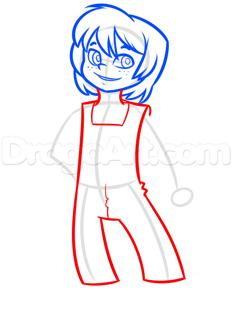 806x1073 How To Draw Pete From Petes Dragon, Step