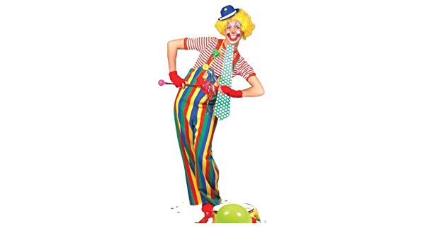 600x350 Striped Clown Overalls Costume