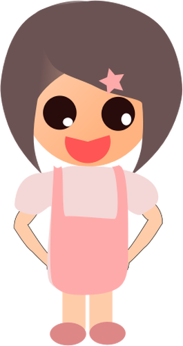 265x500 Vector Drawing Of Anime Girl In Overalls