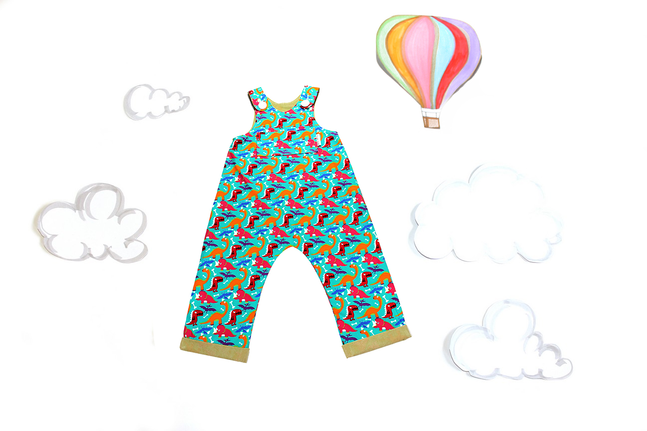 1296x864 yellooooooow and dinos reversible overalls tiny creatures