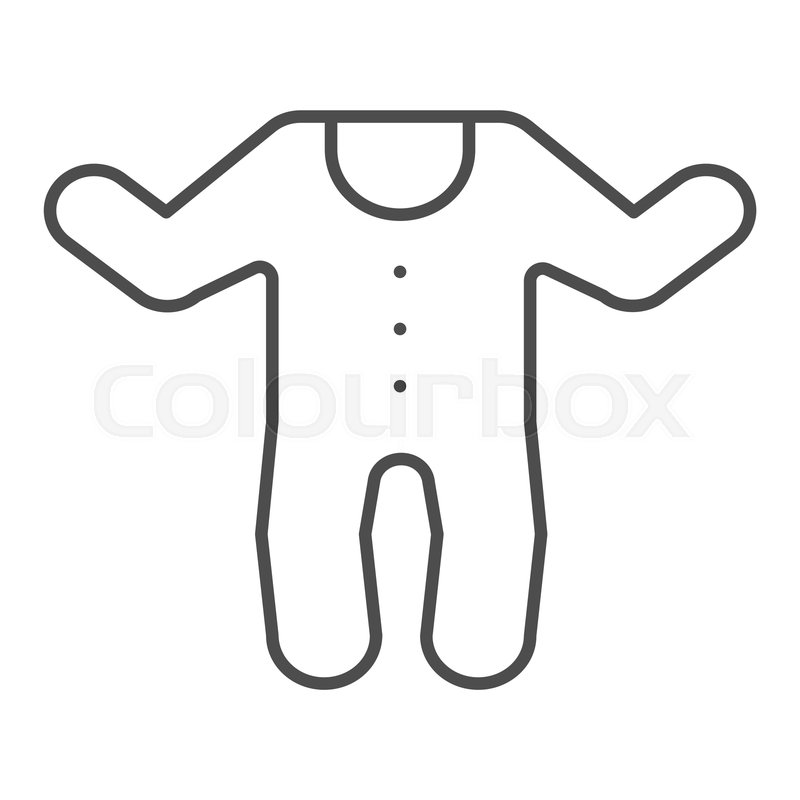 800x800 baby jumpsuit thin line icon child's stock vector colourbox
