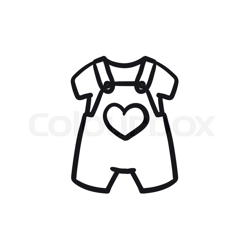 800x800 Baby Overalls And Shirt Vector Sketch Stock Vector Colourbox