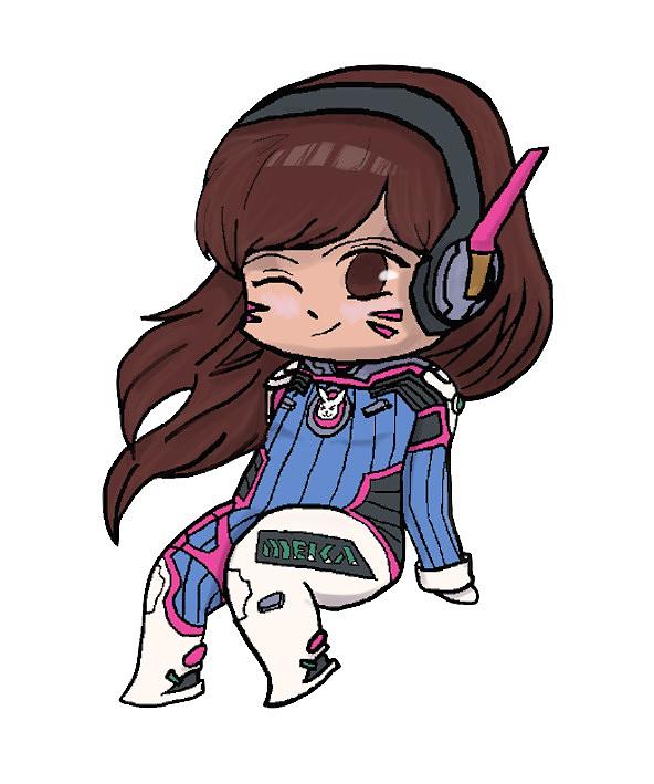 592x709 Chibi D Va Digital Art