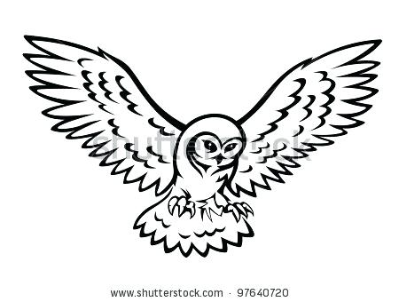 450x340 Owl Drawing Easy Running