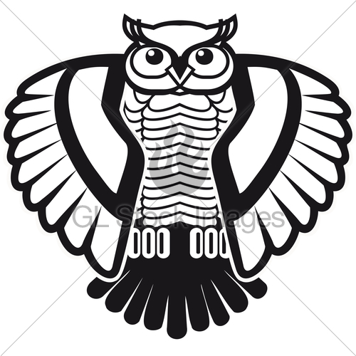 500x500 Design For Logo Black And White Owl Gl Stock Images