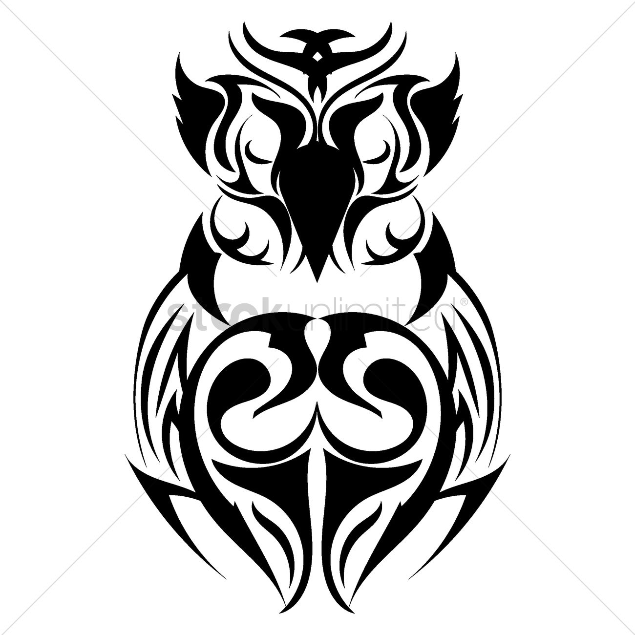 1300x1300 Owl Tattoo Design Vector Image